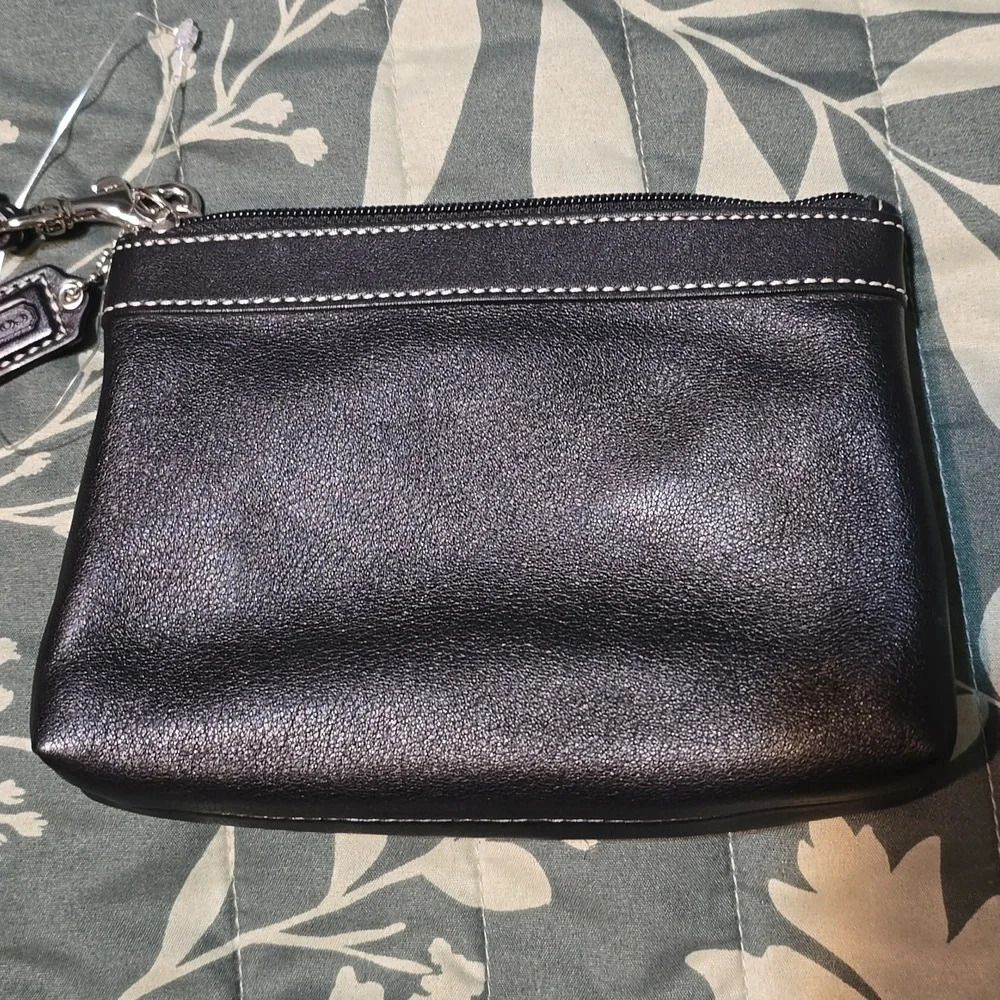 Coach Black Leather Wristlet